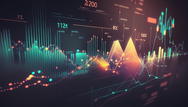 Sfondo astratto grafico mercato azionario AI generativa