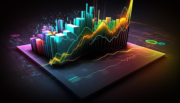 Sfondo astratto grafico mercato azionario AI generativa