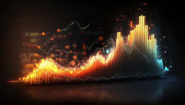 Sfondo astratto grafico mercato azionario AI generativa