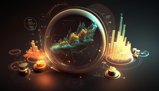 Sfondo astratto grafico mercato azionario AI generativa