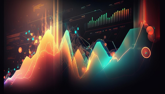 Sfondo astratto grafico mercato azionario AI generativa