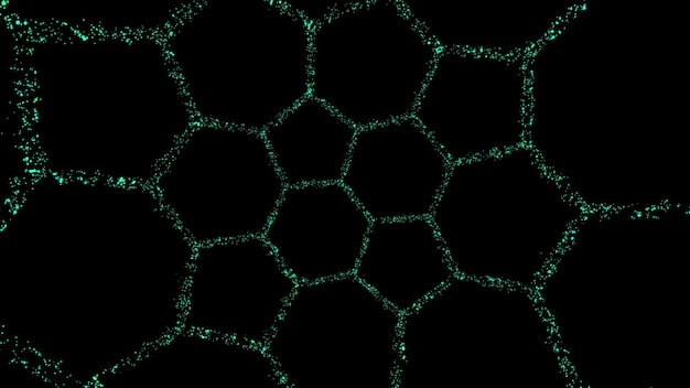 sfondo astratto nero con macromolecola