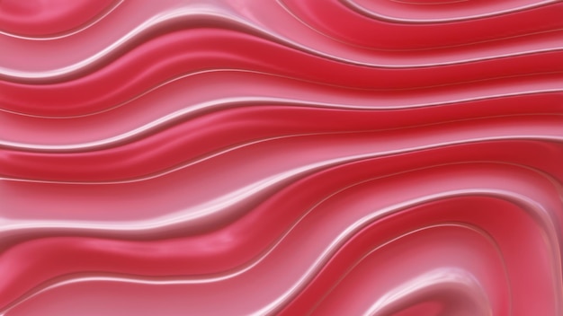 Sfondo astratto rosa con linee ondulate nel rendering 3d