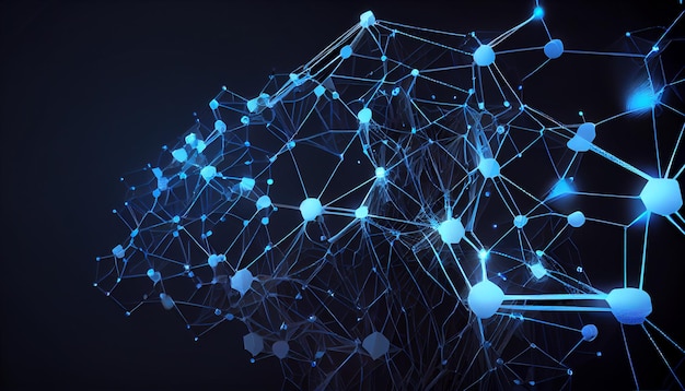 Sfondo astratto tecnologia digitale Connessione di rete structuregenerative ai