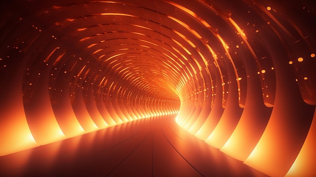 sfondo astratto tunnel di archi luminosi rendering 3d