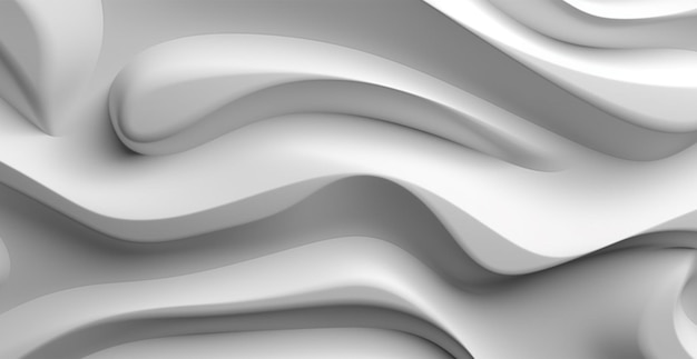 Sfondo astratto volumetrico bianco linee e forme curve Immagine generata dall'IA