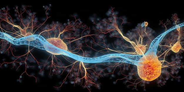 sfondo attraverso percorsi neurali intricatamente intrecciati