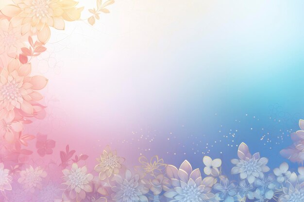 sfondo azzurro con delicati fiori viola e dorati