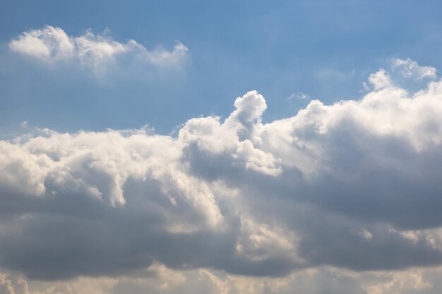 Sfondo azzurro con grandi nuvole bianche a strisce minuscole di cirrus