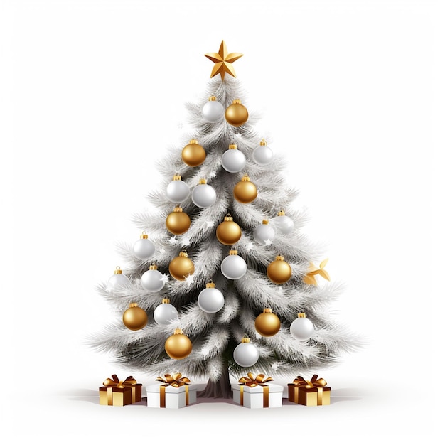 Sfondo bianco albero di Natale PNG