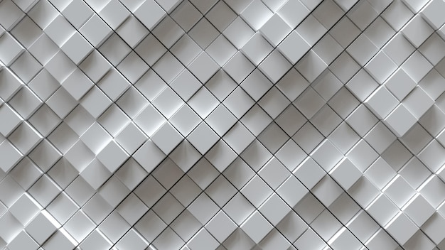 Sfondo bianco astratto con cubi piastrelle quadrate Motivo geometrico Astrazione architettonica