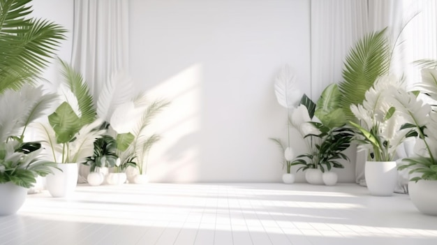 Sfondo bianco astratto per la presentazione del prodotto Stanza vuota con ombre