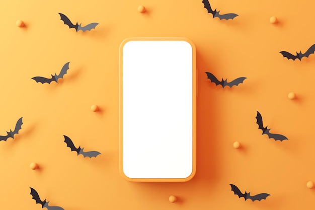 Sfondo bianco cellulare con pipistrello per Halloween