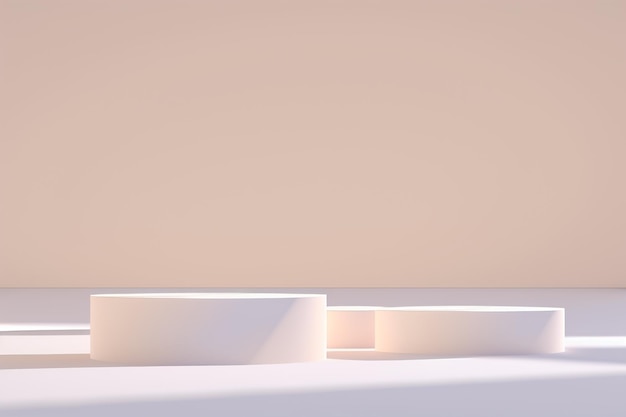 sfondo bianco del palco display del prodotto sul podio del piedistallo per mostrare lo sfondo viola del prodotto 3d