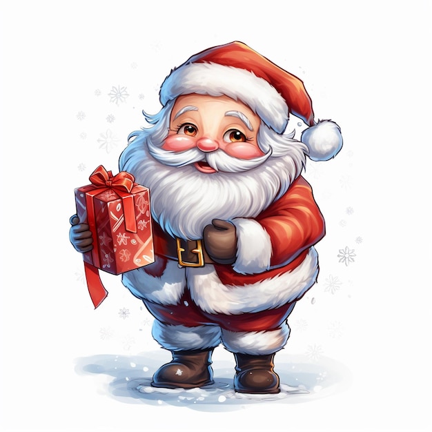 Sfondo bianco mascotte Babbo Natale Clipart vettoriale