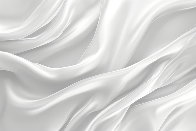 Sfondo bianco minimale con onde satinate fluenti per la progettazione di prodotti o testi