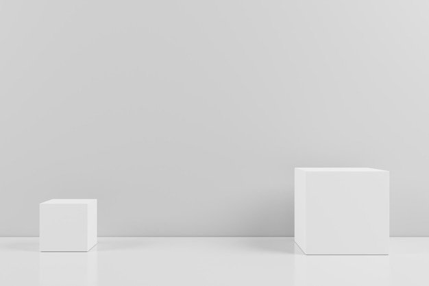 Sfondo bianco minimalista su rendering 3d per lo sfondo del prodotto