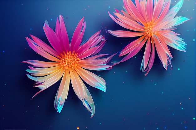 sfondo bioluminescente di bellissimi fiori di fata AI Generativo