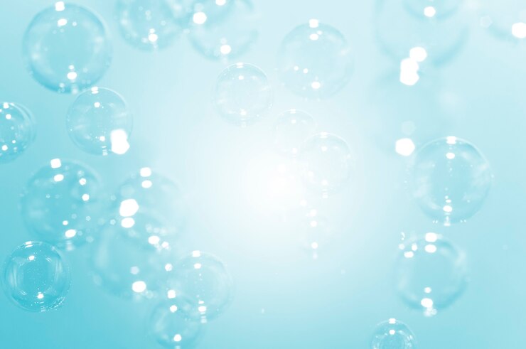 sfondo blu bolle di sapone