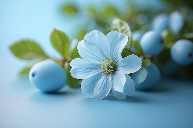 sfondo blu chiaro con bellissimi fiori