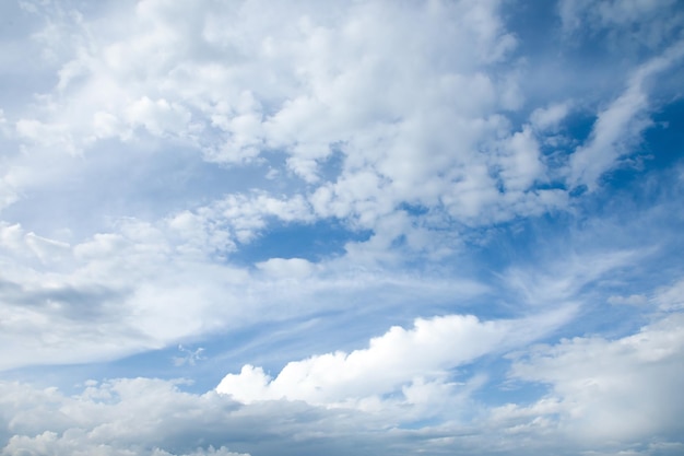 Sfondo blu cielo con nuvole bianche