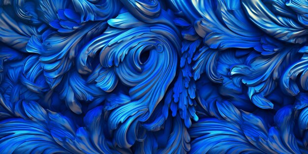 Sfondo blu con ornamenti in stile reale e motivi dorati
