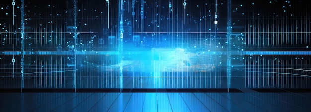 sfondo blu di fantascienza della tecnologia dell'informazione dei dati