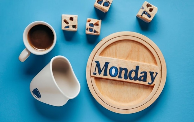 sfondo blu legno blu lunedì tipografia