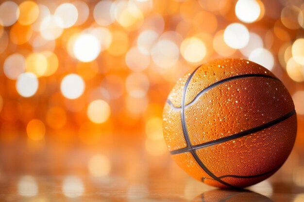 Sfondo bokeh arancione brillante per basket generativo di Ai