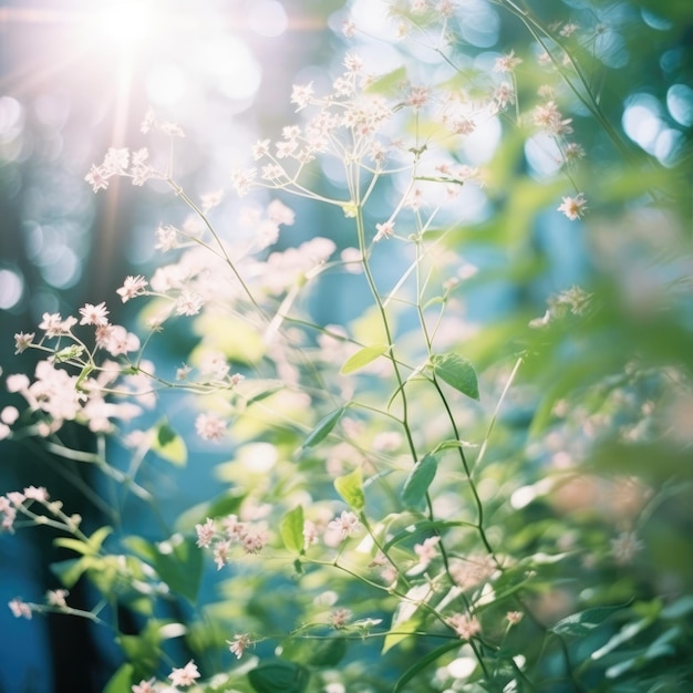 sfondo bokeh di foglie verdi