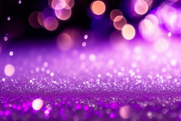 Sfondo bokeh glitter viola lilla Scintillio viola chiaro luccicante non focalizzato