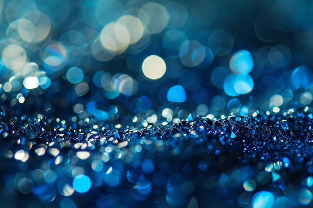 sfondo bokeh luccicante zaffiro scintilla blu reale scintilla gocce di cristallo carta da parati Ai generato