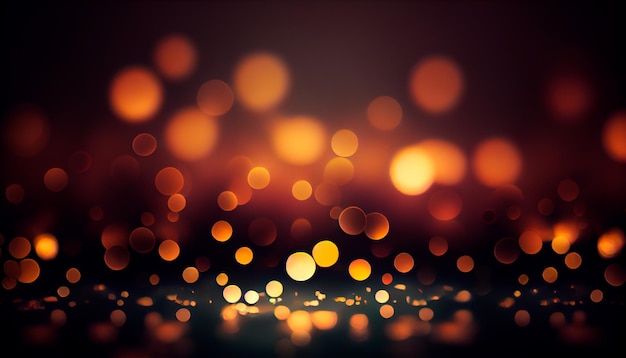 Sfondo bokeh scuro con luce IA generativa