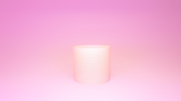 Sfondo carino astratto minimo per la presentazione del prodottoforma circolare di colore rosa 3D Foto Premium