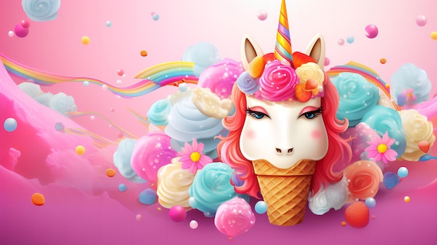 sfondo carino unicorno gelato