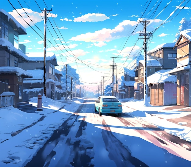 sfondo che emula lo stile Makoto Shinkai