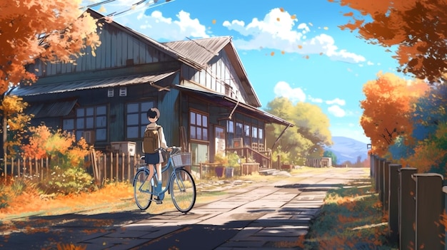 sfondo che emula lo stile Makoto Shinkai