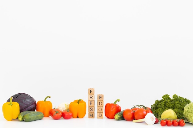 Sfondo cibo frutta e verdura raccolta frutta verdura dieta sana