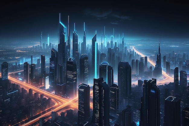 sfondo città notturna sfondo città cibernetica