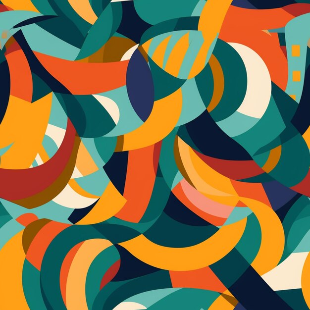 sfondo colorato astratto con forme curve e linee ai generative