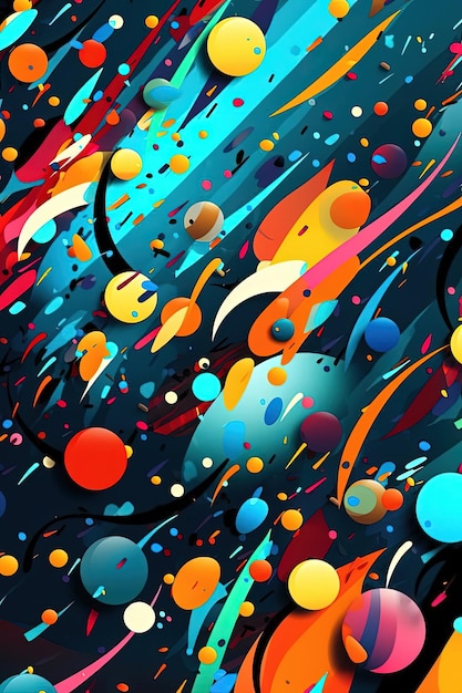 sfondo colorato astratto con stelle e arcobaleni nello stile di popart