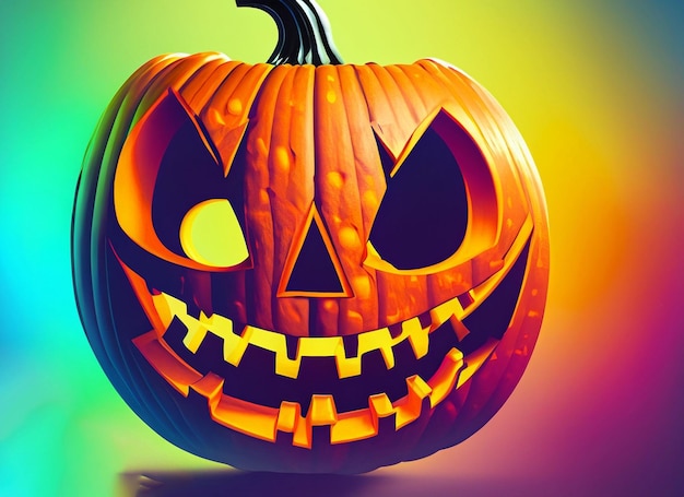 Sfondo colorato di Halloween Pumpkin Face royalty