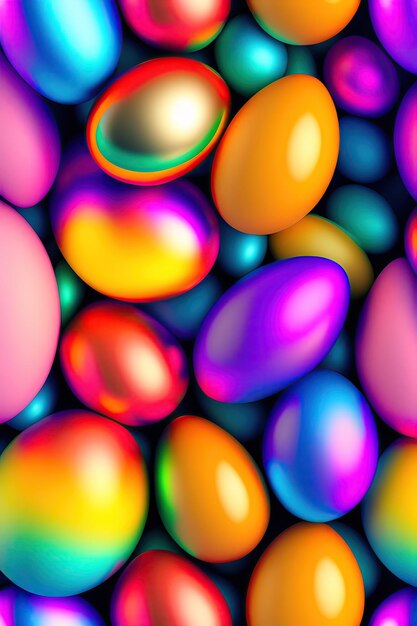 Sfondo colorato di uova di Pasqua Modello di ripetizione senza giunture realistico delle uova di Pasqua