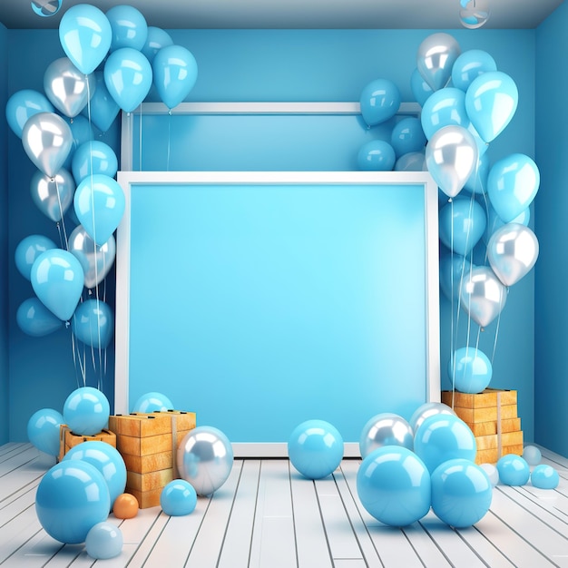 sfondo colorato festa di compleanno con palloncini baby shower interno