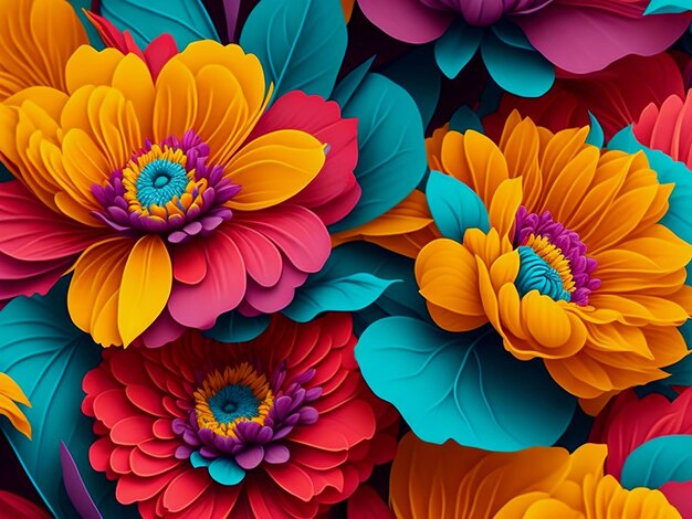 Sfondo colorato modello fiori bellissimi