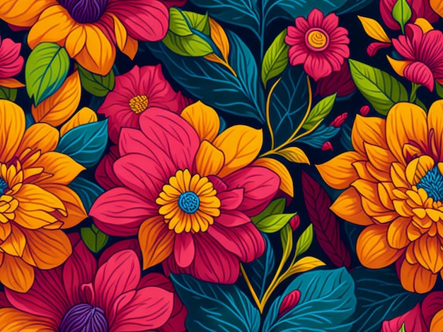 Sfondo colorato modello fiori bellissimi