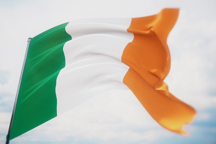 Sfondo con bandiera dell'Irlanda