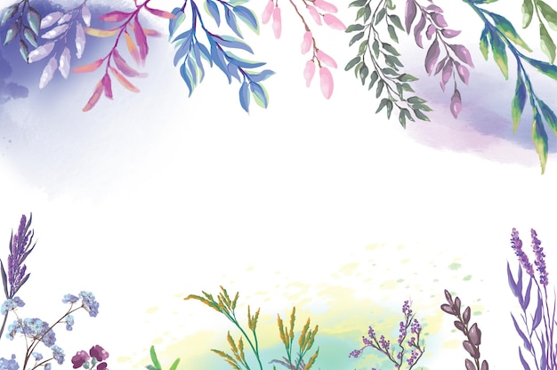 Sfondo con erbe curative piante fiori contro il cielo in sfondi illustrazioni in stile boho