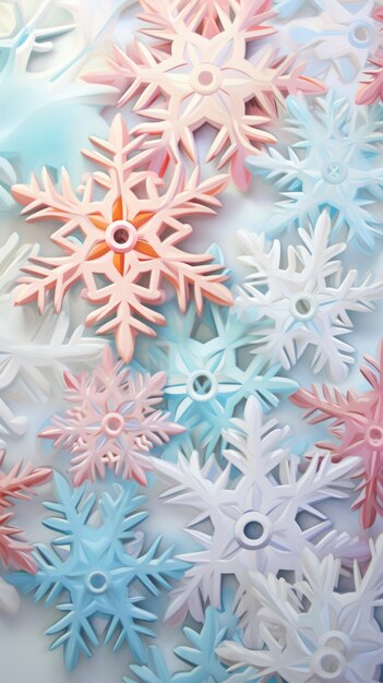 sfondo con fiocchi di neve in colori pastello morbidi