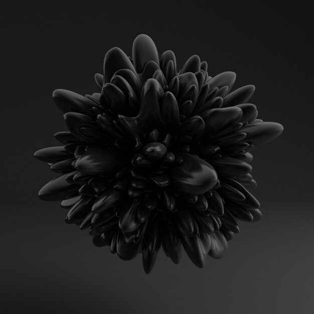 Sfondo con forma nera, texture. Illustrazione 3D, rendering 3D.